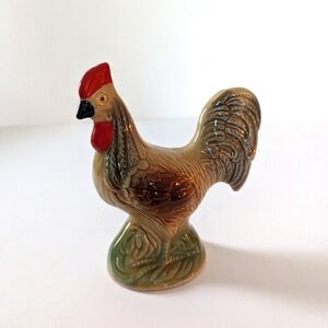 Vintage Rooster Ceramic Figurine Made in Brazil Hand Painted - 7 in. height